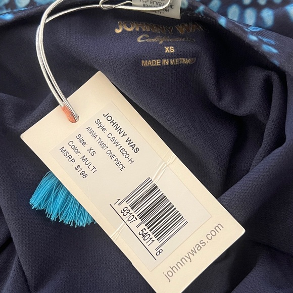 NWT $198 Johnny Was Annia Twist Tropical Floral One Piece Size XS Swimsuit Multi - Picture 14 of 14